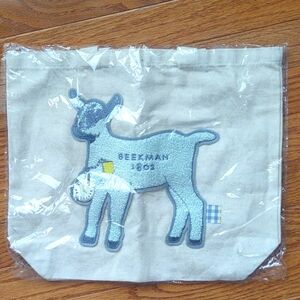 Beekman 1802 Goat Canvas Tote Bag Winter 2022 New In Bag